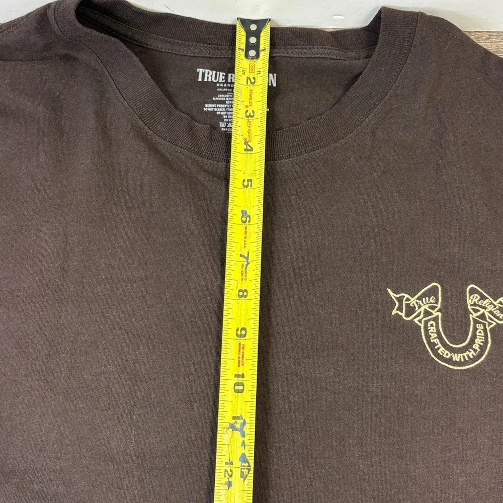 True Religion Brown Logo Graphic Tee – Size 2XL – 100% Cotton